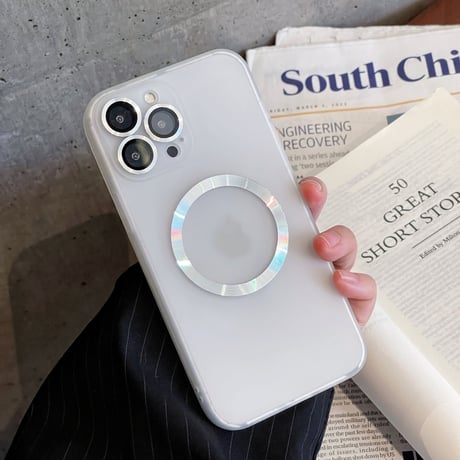 指紋防止 MagSafe対応 iPhone15plus/15proケース  半透明マット iPhone14/13proソフトケース カメラ保護 シンプル [M3554]