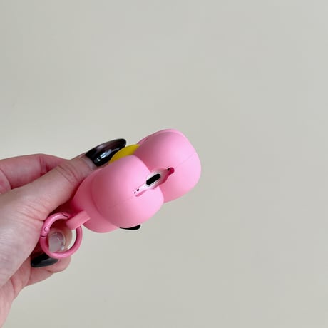花 Airpods4ケース ギフトにおすすめ AirpodsPro2ケース airpods3/2ケース リング付 シリコン ピンク[M5510]