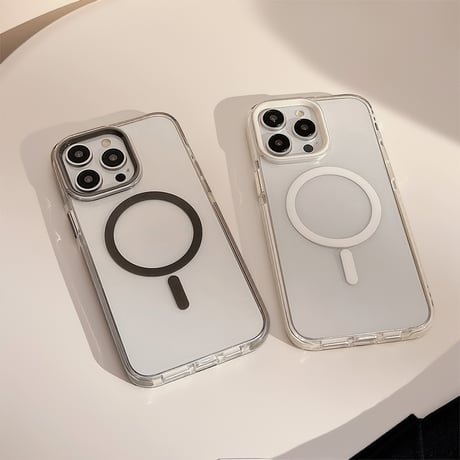 Magsafe対応 クリアiPhone15promax/15proケース 黄ばまない iPhone14promax/13/12/11カバー シンプル風 丈夫 [M4490]