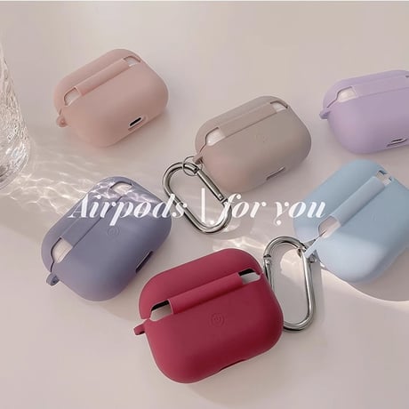 Airpods 4ケース シリコン AirpodsPro2/3ケース  可愛いエアーポッズカバー カラビナ付  指紋防止 手触りいい [M4683]
