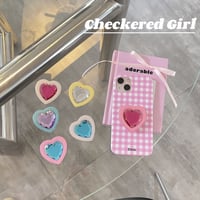 ハート型宝石 スマホグリップ オシャレキラキラ ダイヤモンド 艶あり グリップトーク  スマホリング    伸び縮み式 落下防止 卓上スタンド機能[M3254]
