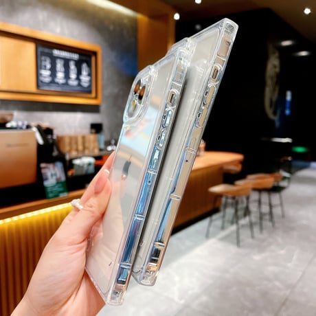 スクエア クリアiphone13/12promaxケース 高透明感 iphoneXS/11promaxカバー   シンプル無地  ツヤあり [M1966]