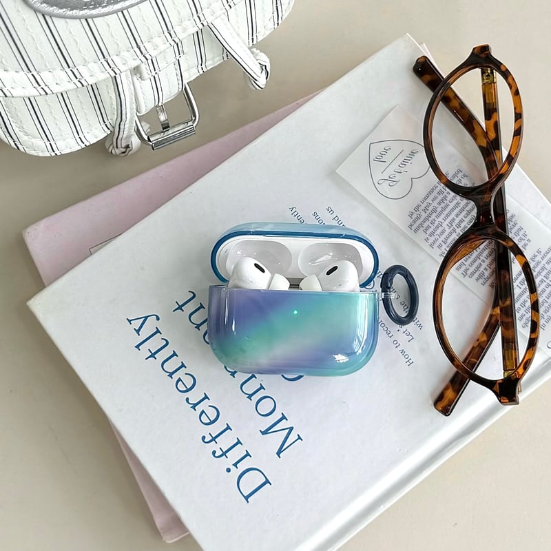 グラデーションカラー Airpods 4ケース 艶感 Airpods3/Pro2