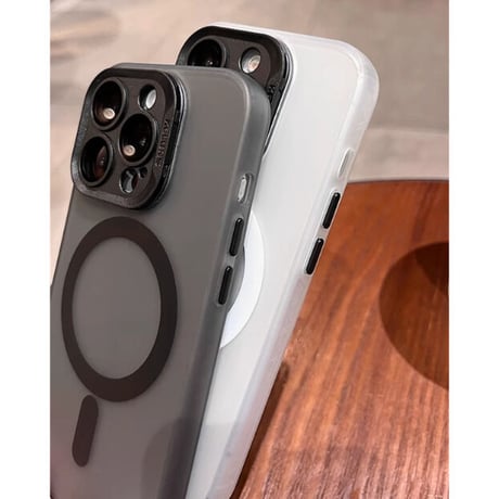 カメラカバースタンド一体型 iPhone15pro/15promaxケース MagSafe対応 指紋防止 iPhone14/13/12カバー シンプル風[M3612]