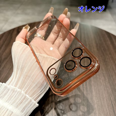 iPhone17Pro/17ケース キラキラ おしゃれ iPhone Air/17ProMaxカバー レンズ保護フィルム付き ラメ入り 軽量丈夫[M5681]