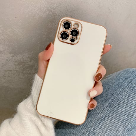 シンプル風ツヤあり iphone12pro/SE2ケース 金色枠ツヤ高級感アイフォン11promax/XSMAXカバー  頑丈耐久性耐衝撃ソフトケース M307