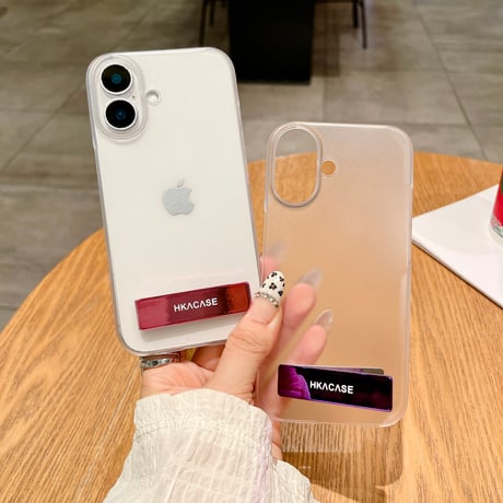 スタンド付 iPhone16plus/16proケース マット 指紋防止 iPhone15Promax/14/13miniカバー 薄型軽量 シンプル [M5403]