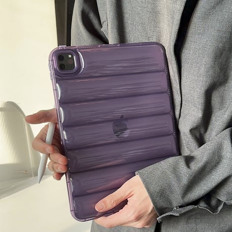 透明 ダウンジャケット iPadAirケース  艶あり iPadPro10.5/9.7インチカバー ipad mini4/5/6カバー  シンプル 耐衝撃 男女兼用[M2477]