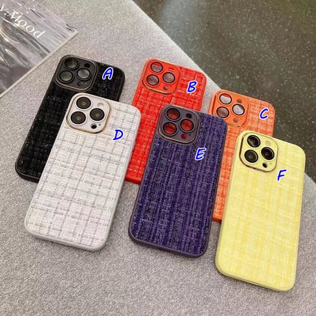 セレブ愛用 iPhone14/14proケース 真珠ストラップ付 アイフォン13pro/12/11カバー ツイード生地  Girls プレゼントにおすすめ[M2535]