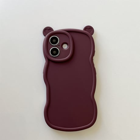 耳付 シリコン iPhone16pro/16plusケース うねうね iPhone15pro/14/13proカバー シンプル 可愛い [M4972]