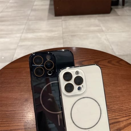 夏に人気強力マグネット iPhone16pro/16ケース ワイヤレス充電 耐衝撃iPhone15pro/14/13カバー カメラ保護 艶感涼しい感じ 耐久性 [M5389]