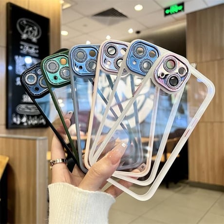 【iPhone15対応】耐衝撃高透明iPhone14promaxケース  キラキラカメラレンズ保護フィルム付き 高級感 頑丈[M2254]