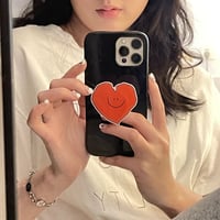 笑顔のグリップ付アイフォン13/12promaxケース  艶カラー iphoneXS/11promaxカバー  落下防止 可愛いM1393