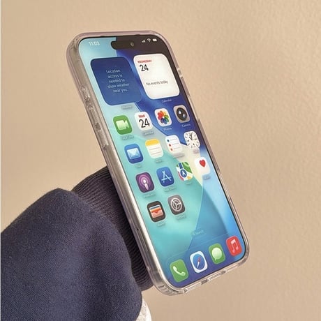 ミラー付花グリップ iPhone17pro/17ケース MagSafe対応 iPhone16/15promax/14ケース レザーストラップ ラベンダーに合う[M6097]