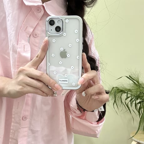 花柄 iPhone15/15proケース 黄ばまない クリアiPhone14/13pro/12ケース かわいい きれい[M4343]