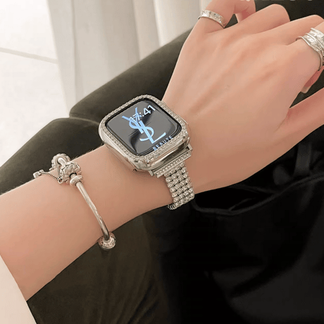 ジュエリー アップルウォッチバンド キラキラ高級感 AppleWatchベルト Ultra3/2/1 Series 11/10/9/8 SE3/2/1高品質 エレガント[M5555]