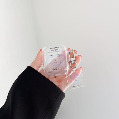 【Airpods 4】顔認証Face ID  airpodspro3/2ケース  同系小物付き クリア airpodsproカバー    かわいい 個性 男女兼用[M1609]