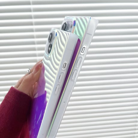 スクエア iPhone14/15ケース 変色キラキラ iPhone12/11カバー お洒落 クリアケース 男女兼用 人気 トレンド [M3136]