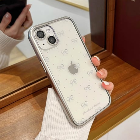 おしゃれストラップ付 iphone15/14proケース  リボン柄  iphone13pro/12/11カバー 黄ばまない 可愛い きれいめコーデ[M4331]