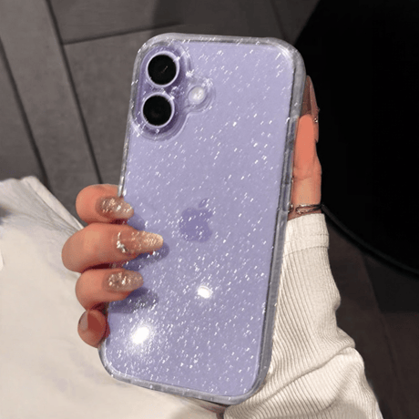 iPhone17ケース ラベンダー/セージ/ミストブルーに合う iPhone17Pro/Air/ProMaxケース キラキラ ラメ入り ピンク/ブラック 透明[M5869]