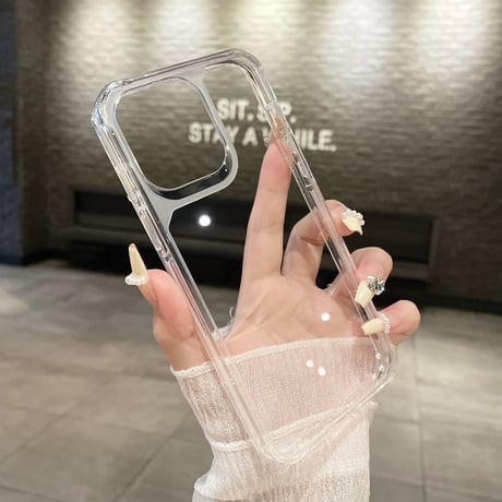 高透明感 iPhone14/13proケース 四角耐衝撃加工クリア iPhone12promax/11カバー シンプル  使いやすい 男女兼用[M3362]