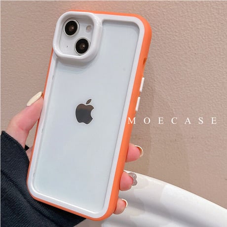 バンパー iPhone14/14proカバー 放熱 iPhone13/12/11promaxケース カラー枠 頑丈耐衝撃 シンプル風  男女兼用[M3191]