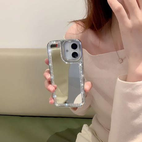 ジュエリーミラー iPhone16pro/16カバー おしゃれ iPhone15promax/14pro/13ケース 頑丈 上品 可愛い [M5158]