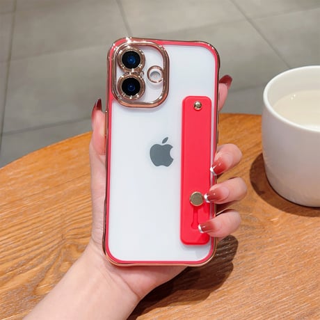 ベルト付 iPhone16/17proケース メタルカラー 黄ばまない iPhone15promax/14proカバー スタンド機能 高級感 [M5609]