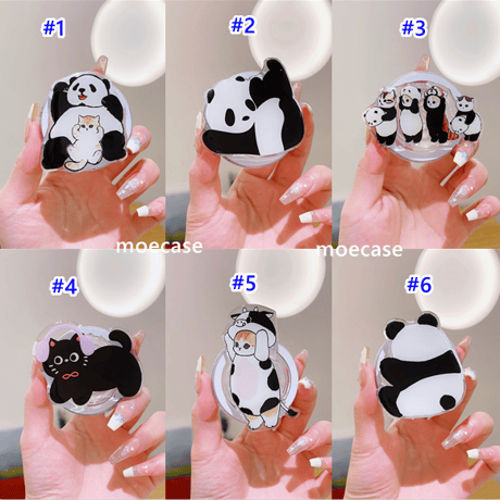 Panda Catスマホグリップ マグセーフ式 折り畳み式グリップトーク パンダ 卓上スタンド機能付き 耐久性あり ギフトに最適[M3749]