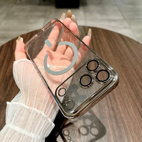 キラキラ MagSafe iPhone17/17Proケース 星の空 輝く iPhone16Pro/15/14カバー ラメ入り オシャレ 美しい[M3814]
