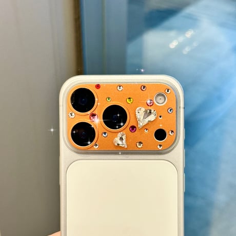 ハートダイヤレンズカバー iPhone17ProMax/17Pro カメラレンズフィルム  金属製  おしゃれ  頑丈 キラキラ 耐久性耐衝撃 [M6502]