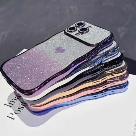 ハート柄 iPhone17/17Proケース キラキラレンズフイルム付 ラメ iPhone17ProMax/Air/16ケース ウェーブデザイン 落下防止[M5822]