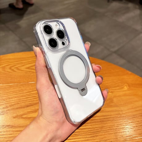 カメラコントロールカバー付クリアケース iPhone16Pro 16 16Plus 16ProMaxケース MagSafeリングスタンド 黄ばまない 頑丈 [M4850]
