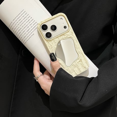 ミラー iPhone17Pro/17ケース しわ模様  iPhone17ProMax/16Pro/15カバー 大人可愛い 頑丈[M5865]