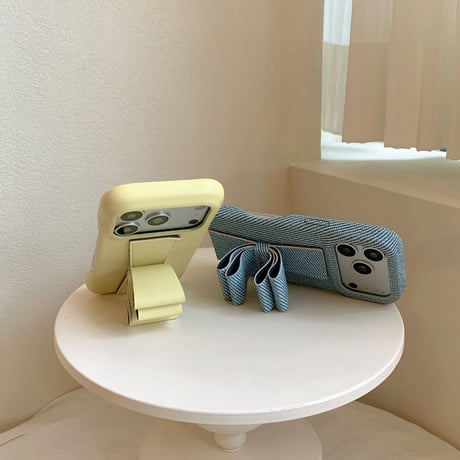リボンスタンド iPhone17/17proケース 皮製/ジーンズ iPhone16/15Pro/14Promaxカバー 高品質 高級感 便利[M6063]
