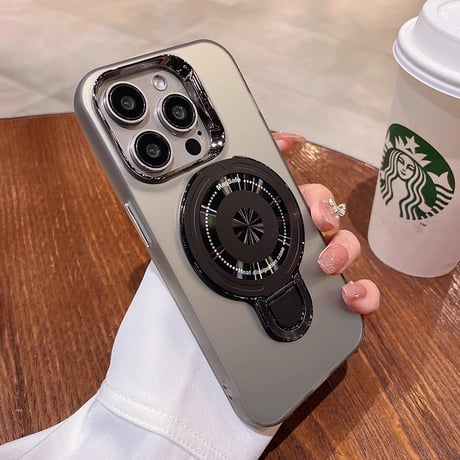 MagSafe耐衝撃 iPhone15pro/15promaxケース  スタンド一体 黄ばまないiPhone14/13proカバー  指紋防止 高級感 男女に人気[M3688]