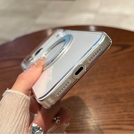 高透明 iPhone17pro/16promaxケース MagSafeリングスタンド iPhone15/14pro/13promax/12ケース シンプル 黄ばまない 高機能[M4100]