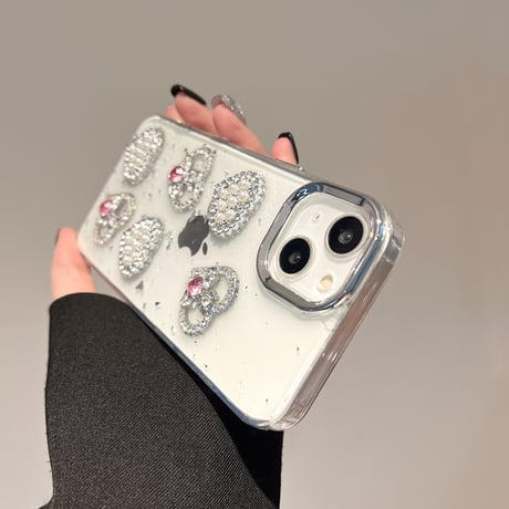 パールジュエリー アイフォン16pro/15ケース ハンドメイド iPhone14/13pro/12カバー 大人可愛い おしゃれ 人気[M5171]