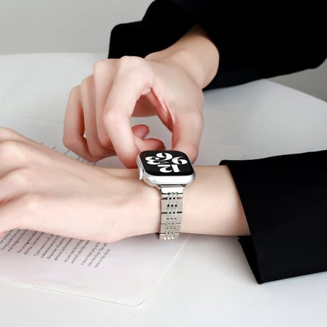 高級感ステンレス AppleWatchバンド 上品 メタリック Series11/10/9 Ultra  SE アップルウォッチベルト シンプル 日常/ビジネスシーンに向け[M6523]