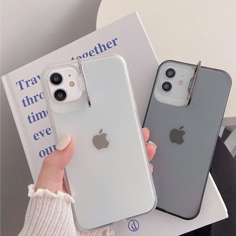 スマホスタンド付 アイフォン13mini/13promaxカバー  高品質 指紋汚れが付きにくい  iphone12/11ケース   クリア 耐衝撃  M1029