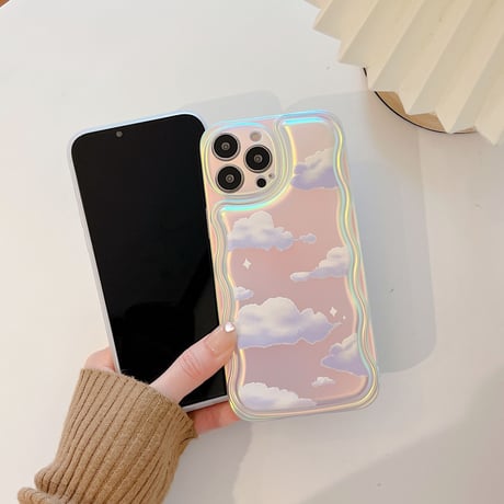 曇り空 iphone14/13proケース 光る アイフォン12/11promaxカバー  オシャレ  頑丈 光によって変色[M2073]