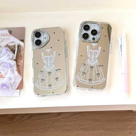 ワンピース iPhone16pro/16カバー メイク直し鏡 iPhone15pro/14promax/13ケース 頑丈 上品 大人可愛い [M5310]