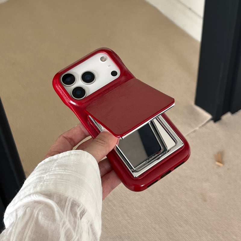 スタンド機能ダブル鏡 iPhone17Pro/17ケース レザー 上品 iPhone17Pr