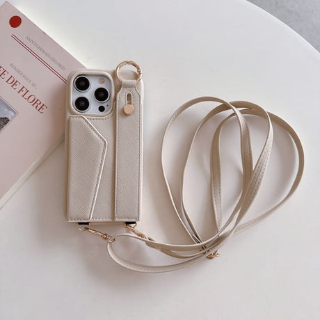交通カード収納 iPhone15/15Proケース ショルダーストラップ付 iPhone14/13/12Proケース ベルト付き レザー 高機能高品質 [M3844]