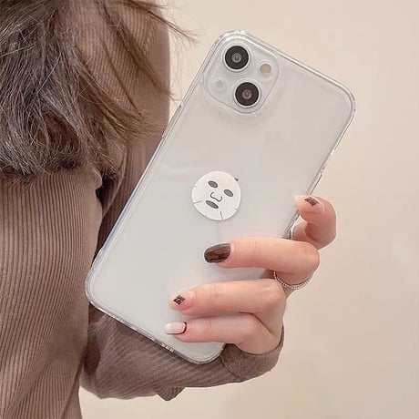 シートパックマスク柄 iPhone16/15pro/14/13promaxケース 透明 iphone12mini/11proカバー   超可愛い SNS人気M1114