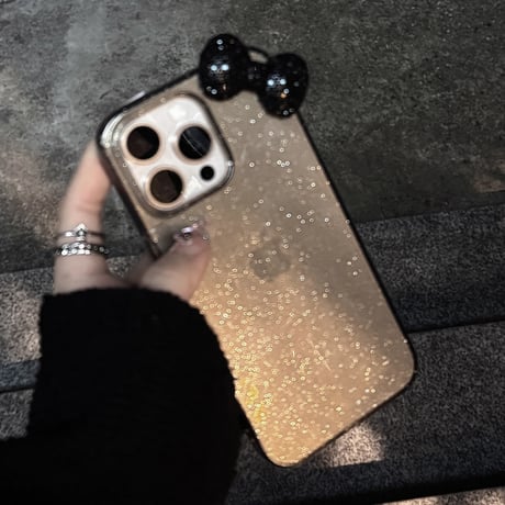 ジュエリーリボン iPhone16pro/16ケース キラキララメ iPhone15pro/14pro/13/12カバー 定番 大人可愛い [M5232]