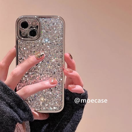 キラキラ眩しい iPhone15/15Proケース グリッター iPhone14/13promaxケース きれい お洒落女子におすすめ [M3794]