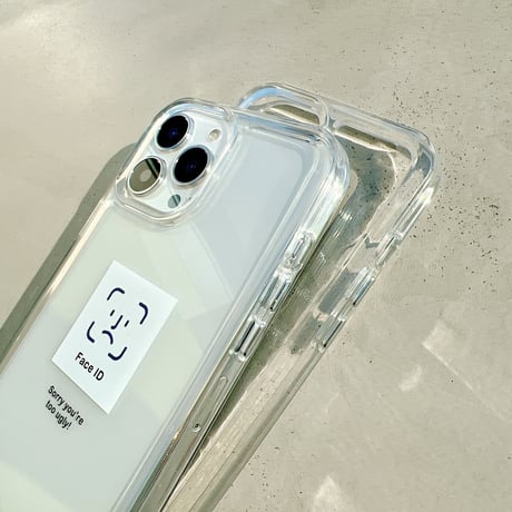 FACE ID iphone14/14promaxケース  高透明艶あり  iphone13/12/11/XRカバー  高品質  面白い シンプル風 ギフトにおすすめ [M2244]