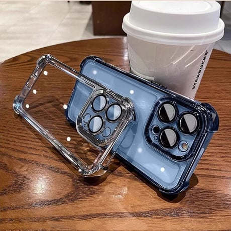iPhone15Pro/15promaxケース 耐衝撃 レンズ保護 メッキクリアアイフォン14/13/12ケース カッコイイ[M3507]