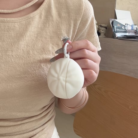まんじゅう Airpods4ケース ギフトにおすすめ AirpodsPro2ケース airpods3/2カバー リング付き 面白い 食べ物デザイン[M5387]